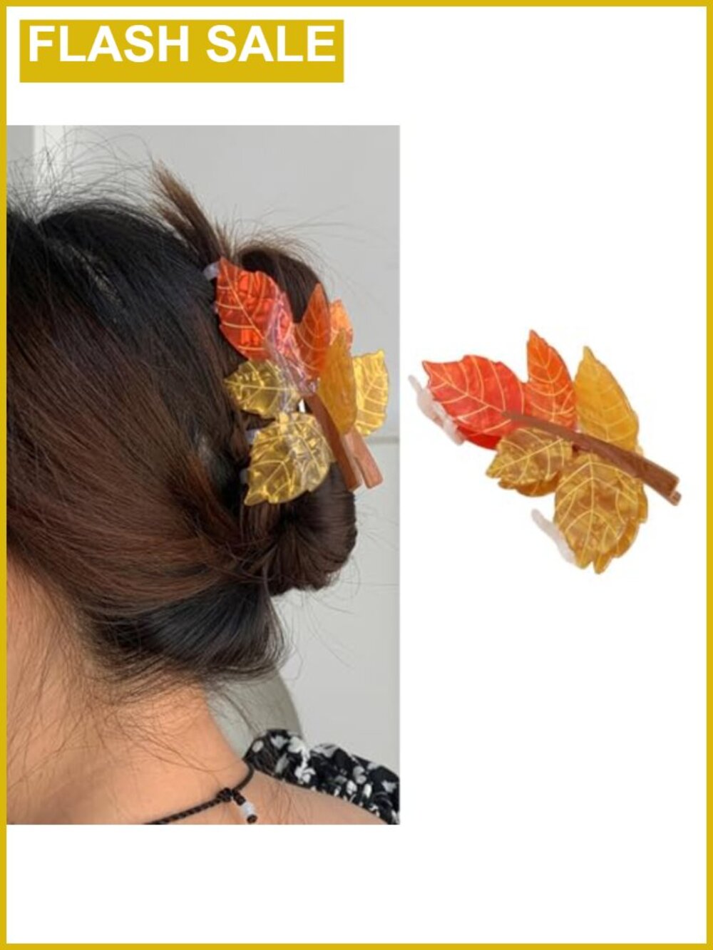 Maple Leaf Hair Claw Clip Acrylic Strong Hold Fall Harvest Jaw Clip Accessory